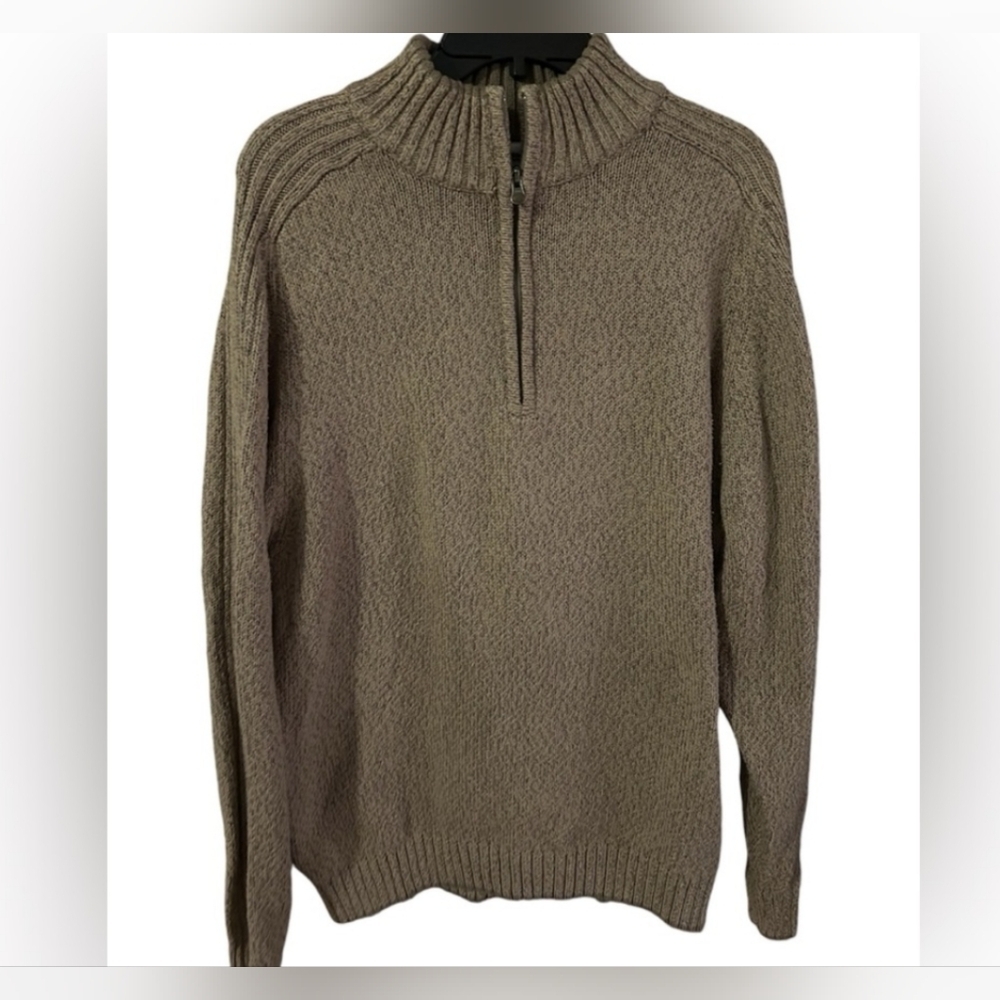 * Columbia Men's Quarter Zip Sweater Tan Size Large